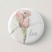 Happy Valentine's Day Love Pink Rosebud Ronde Button 5,7 Cm (Voorkant)