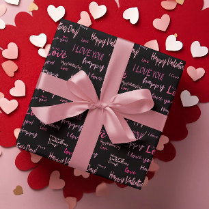 Happy Valentine's day Love Script Gift Cadeaupapier