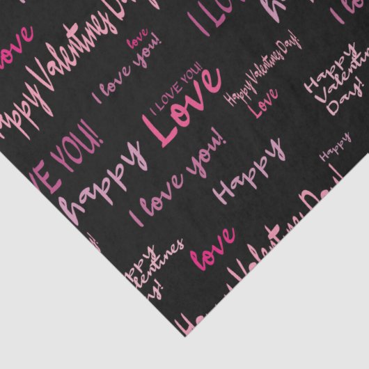 Happy Valentine's day Love Script Gift Tissuepapier (Detail)