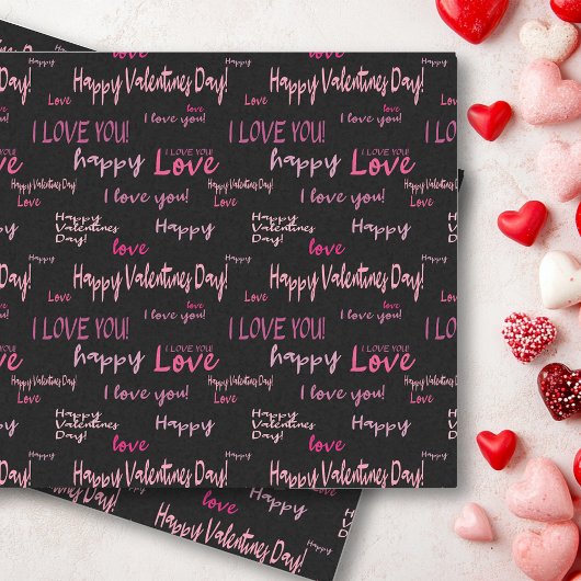 Happy Valentine's day Love Script Gift Tissuepapier