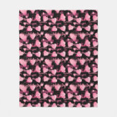 Happy Valentine's day Love Script Roze Hearts Fleece Deken (Voorkant)