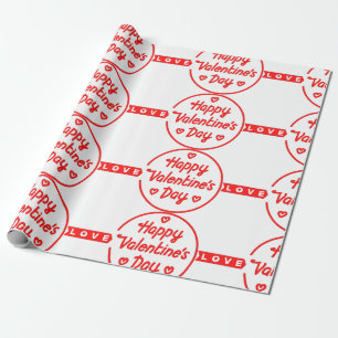 Happy Valentine's Day Love Wrapping Paper Cadeaupapier