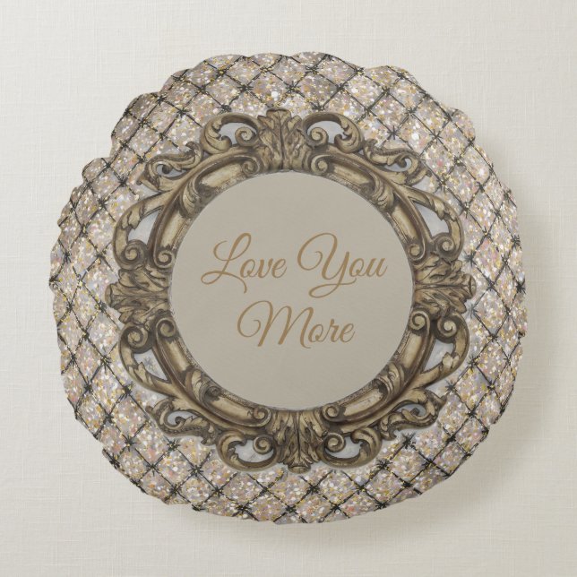Happy Valentine's Day, Love You More, Rond Kussen (Voorkant)