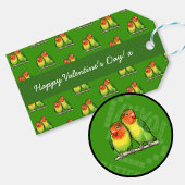Happy Valentine's Day Lovebirds Pixel Art Patroon Cadeaulabel