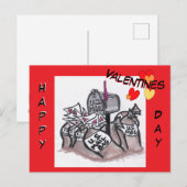Happy Valentines Day Mail Cartoon Postcard Feestdagenkaart (Voorkant / Achterkant)