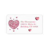 Happy Valentine's Day Mailing Return Labels (Voorkant)