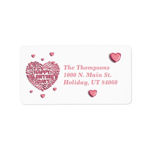 Happy Valentine's Day Mailing Return Labels (Voorkant)