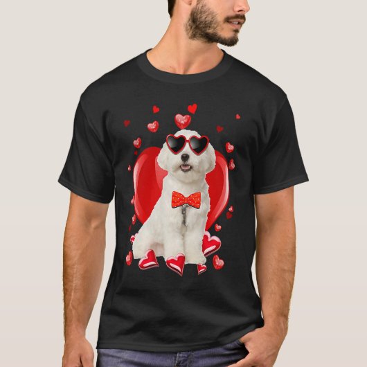 Happy Valentines Day Maltese   Dog  V Day T-shirt (Voorkant)