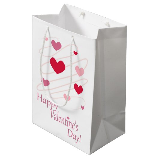 "HAPPY VALENTINE'S DAY" MEDIUM CADEAUZAKJE (Voorkant Gekanteld)