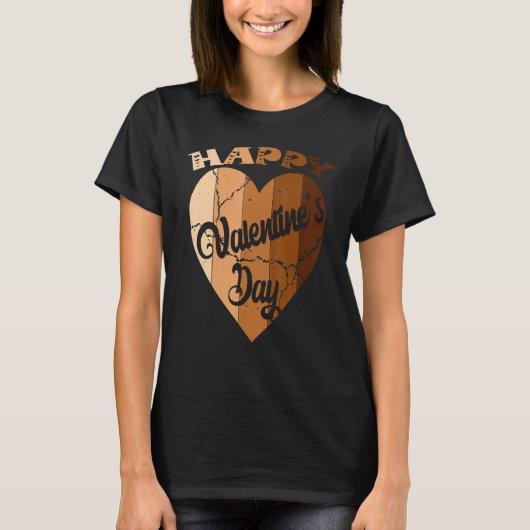 Happy Valentine's Day Melatonin Heart Black Histor T-shirt (Voorkant)
