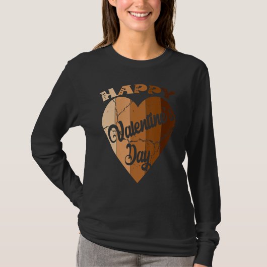 Happy Valentine's Day Melatonin Heart Black Histor T-shirt (Voorkant)