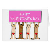 Happy Valentine's Day Men Wearing Hearts (Voorkant Horizontaal)