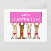 Happy Valentine's Day Men Wearing Hearts Briefkaart (Voorkant)