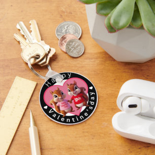 Happy Valentine's Day Metal Circle Sleutelhanger