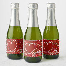Happy Valentine's Day Mini Mousserende Wijn Label