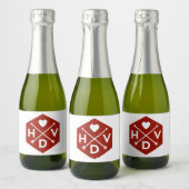 Happy Valentine's Day Mini Mousserende Wijn Label Sparkling Wijnetiket (Flessen)