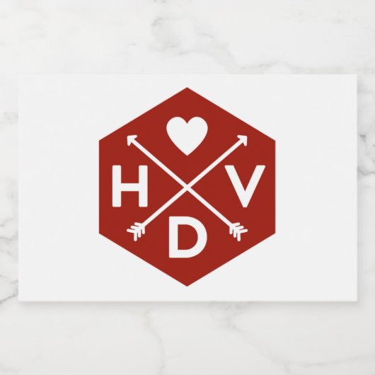 Happy Valentine's Day Mini Mousserende Wijn Label Sparkling Wijnetiket (Enkel label)