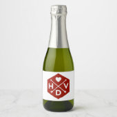 Happy Valentine's Day Mini Mousserende Wijn Label Sparkling Wijnetiket (Voorkant)