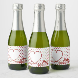 Happy Valentine's Day Mini Mousserende Wijn Label  Sparkling Wijnetiket