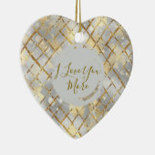 Happy Valentine's Day, Modern, Elegant Luxury Thro Keramisch Ornament (Rechts)