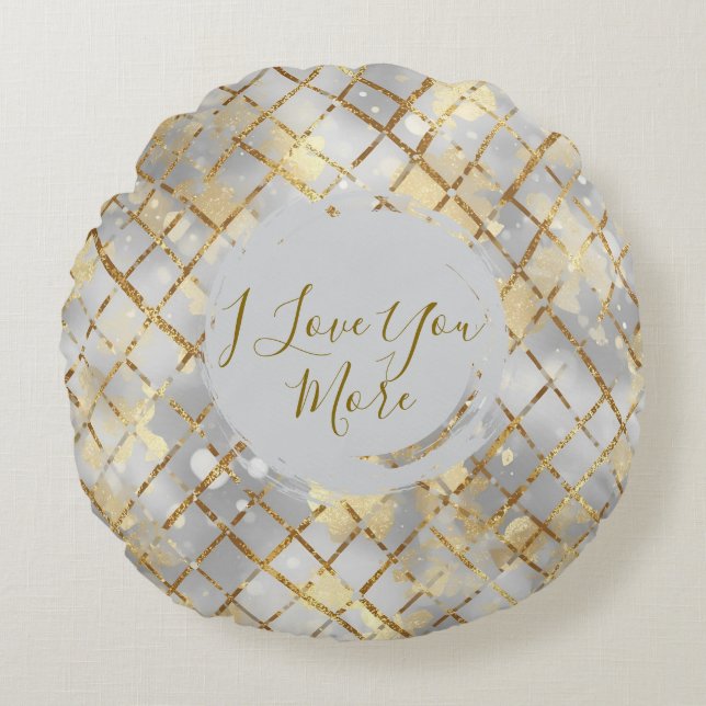 Happy Valentine's Day, Modern, Elegant Luxury Thro Rond Kussen (Voorkant)