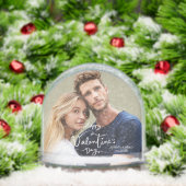 Happy Valentines Day Modern Personalized Photo Sneeuwbol (Kerstmis)