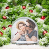 Happy Valentines Day Modern Personalized Photo Sneeuwbol (Kerstmis)