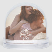 Happy Valentines Day Modern Personalized Photo Sneeuwbol (Achterkant)