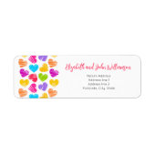 Happy Valentines Day Modern Vibrant Hearts Custom Etiket (Voorkant)
