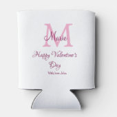 Happy valentine's day monogram pink name love girl blikjeskoeler (Achterkant)