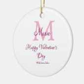 Happy valentine's day monogram pink name love girl keramisch ornament (Links)