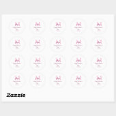 Happy valentine's day monogram pink name love girl ronde sticker (Vel)