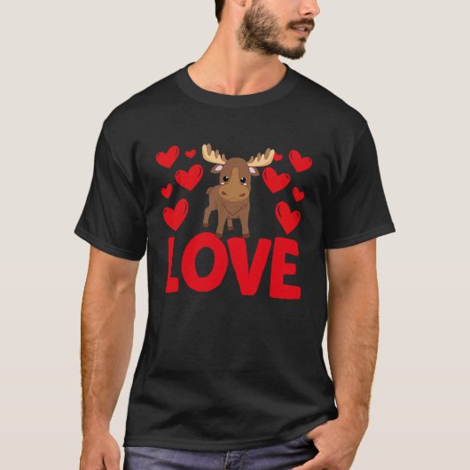 Happy Valentine's Day Moose Mom Mothers Day Valent T-shirt (Voorkant)