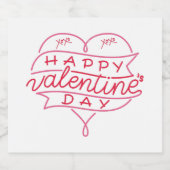 Happy Valentine's Day Mousserende Wijn Label Sparkling Wijnetiket (Enkel label)