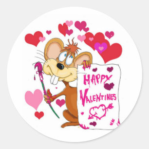 Happy Valentines Day muis Ronde Sticker