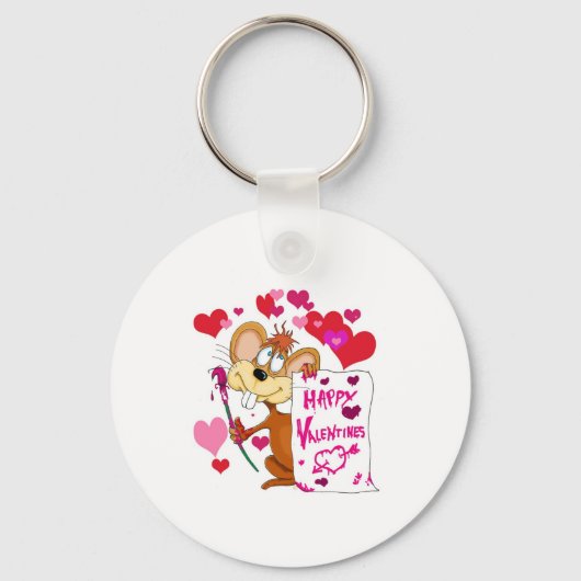 Happy Valentines Day muis Sleutelhanger (Voorkant)
