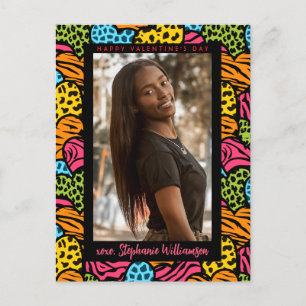 Happy Valentines Day Multicolor Oerwoud Hartfoto Feestdagenkaart