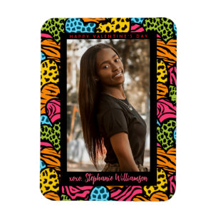 Happy Valentines Day Multicolor Oerwoud Hartfoto Magneet