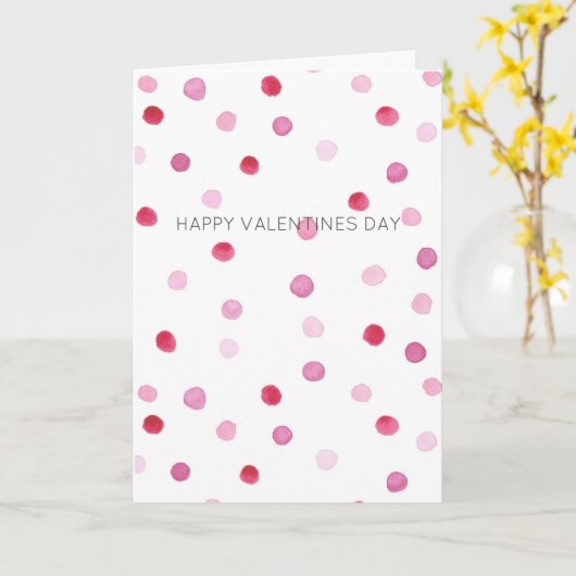 Happy Valentines Day MY LOVE Pink Polka Dots Sweet Kaart (Gele Bloem)
