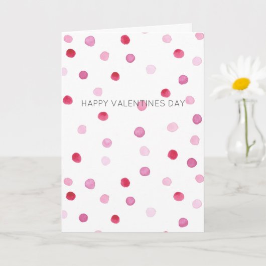 Happy Valentines Day MY LOVE Pink Polka Dots Sweet Kaart (Kleine Plant)