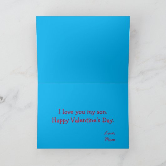 Happy Valentine's Day My Son Lion-thema Kaart (Binnen)