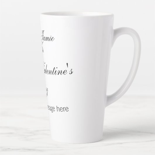 Happy Valentine's day name date message simple ele Latte Mok (Rechts)