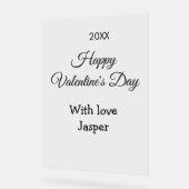 Happy Valentine's day name love simple year stylis Acryl Bord (Hoek)