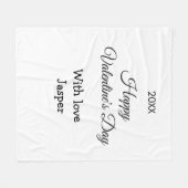 Happy Valentine's day name love simple year stylis Fleece Deken (Voorkant (Horizontaal))