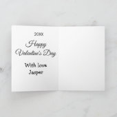 Happy Valentine's day name love simple year stylis Kaart (Binnen)