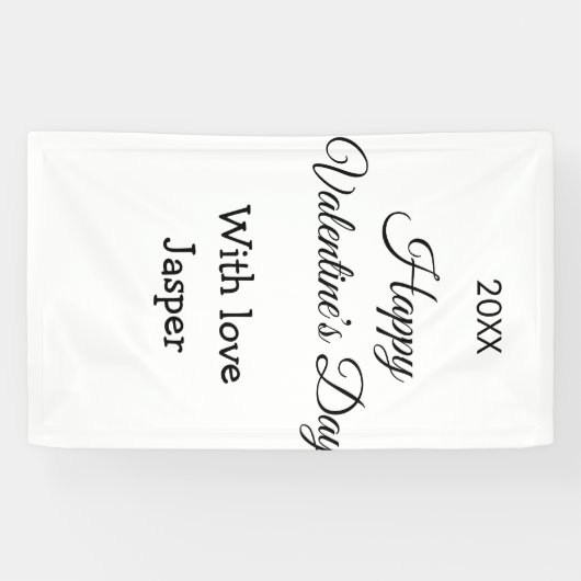Happy Valentine's day name love simple year stylis Spandoek (Horizontaal)