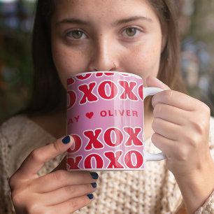 Happy Valentine's Day Name XOXO Koffiemok
