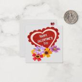 Happy Valentine's Day Note-kaart: Notitiekaartje (Voorkant / Achterkant in situ)