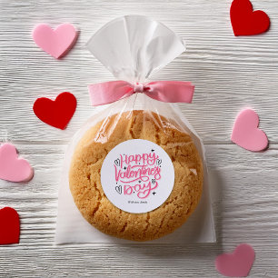 "Happy Valentines Day" op persoonlijke titel Ronde Sticker