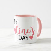 Happy Valentine's Day oranje koffie mok (Voorkant rechts)